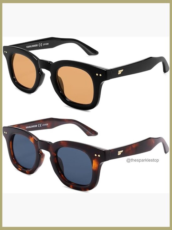 Retro Chunky Square Polarized Sunglasses for Men Women main image 5